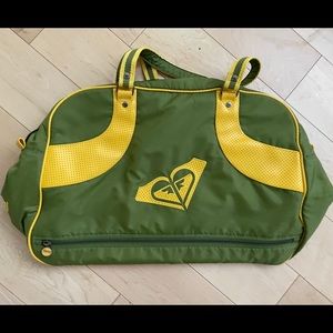 Vintage Green And Yellow Roxy Duffle Bag